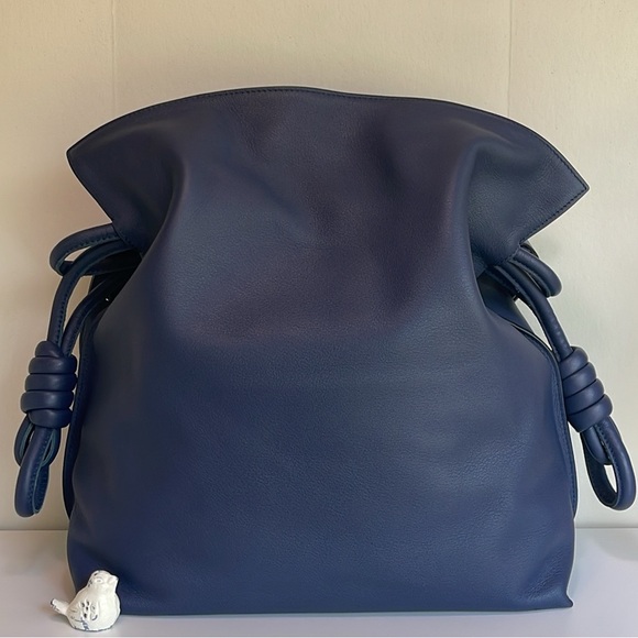 LOEWE Flamenco Knot Napa Leather Bag Navy - Picture 4 of 17